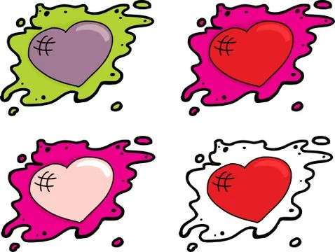 Set of Valentine Hearts Stock Illustration