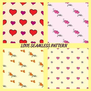 Set  valentine seamless patterns Stock-Illustration
