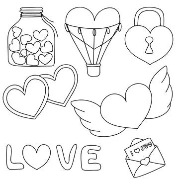 Set of Valentine's Day elements Stock Illustration
