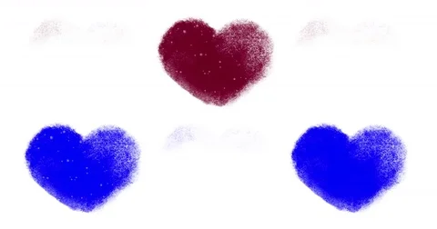 Set of Valentines Hearts for Custom Animating With Blue Chromakey 動画素材 71950334