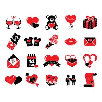 Set Of Valentines Icon Ilustração Stock