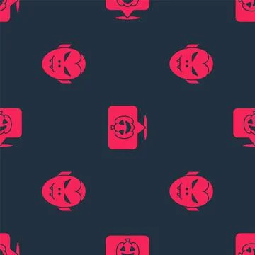Set Vampire and Pumpkin on seamless pattern. Vector Stock Illustration