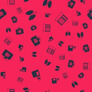 Set Vape mod device, Lungs, Tobacco leaf and Cigarette case on seamless pattern イラスト素材