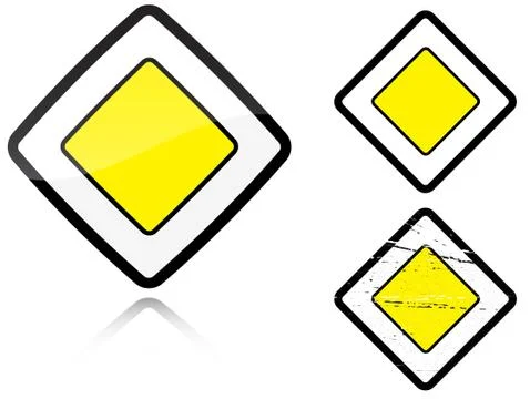 Set of variants a main road - road sign Stock Illustration