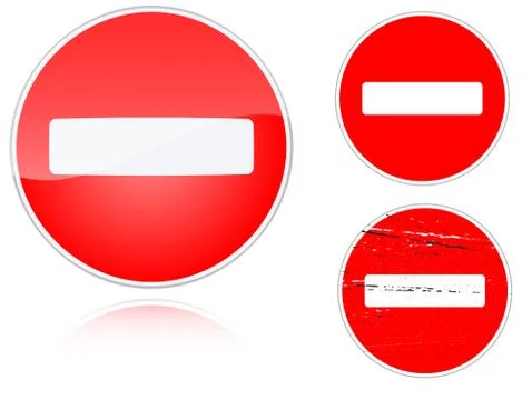 Set of variants no entry road sign Stock Illustration