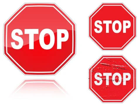 Set of variants a stop road sign Stock Illustration