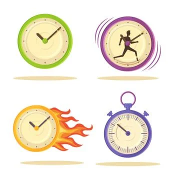 Set of Varied Watch Poster Vector Illustration Stock Illustration