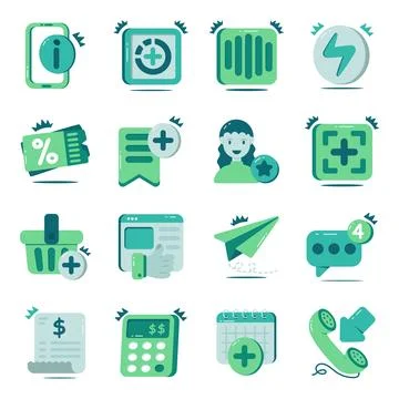 Set of Variety of Flat Icons Stock Illustration