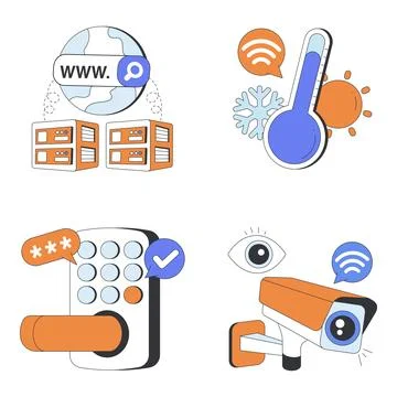 Set of Variety of Flat Illustrations Stock Illustration