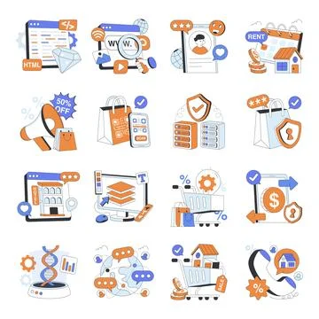 Set of Variety of Flat illustrations イラスト素材
