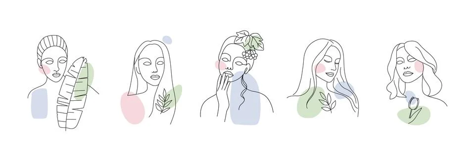 A set of various abstract faces and shapes Stock Illustration