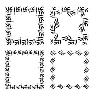 Set of various botanical frames Illustrazione stock