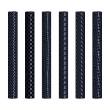 Set of various carbon tubes, 3D vector illustration. Stock Illustration