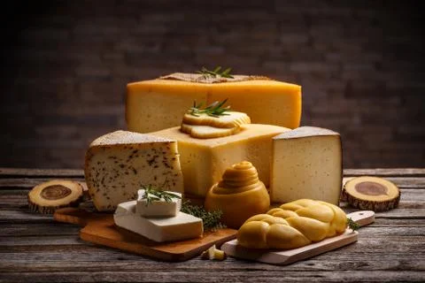 Set of various cheeses Stock Photos