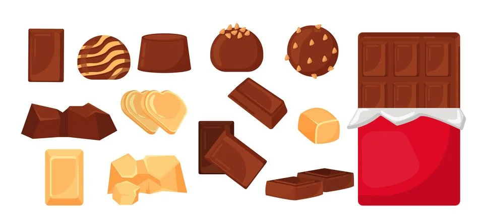 Set of various chocolate vector concept Stock Illustration