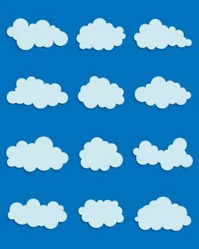 Set of various clouds Illustrazione stock