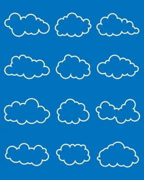 Set of various clouds Stock Illustration