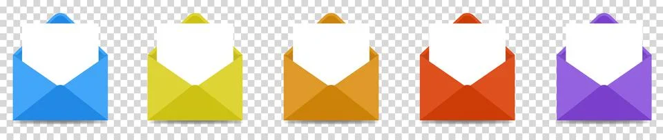 Set of various colors envelopes Stock Illustration