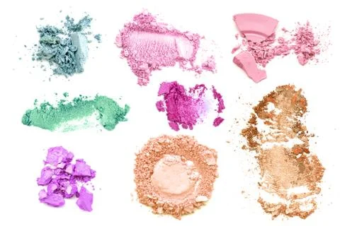 Set of various crushed eyeshadows Stock Photos