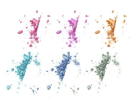 Set of various crushed eyeshadows Stock Photos