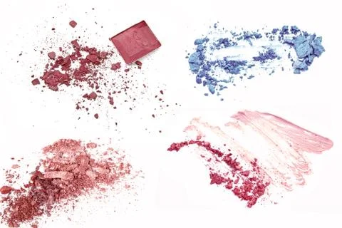 Set of various crushed eyeshadows Stock Photos