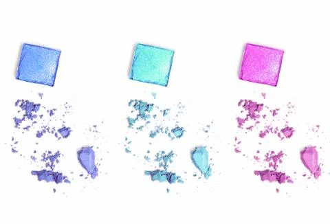 Set of various crushed eyeshadows Stock Photos