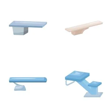 Set of various diving boards and platforms for swimming pool Stockillustratie
