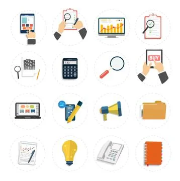 Set of various financial service items Stock Illustration