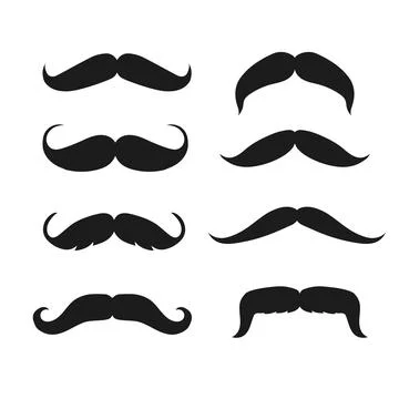 Set of Various Flat mustache Illustration Stock Illustration