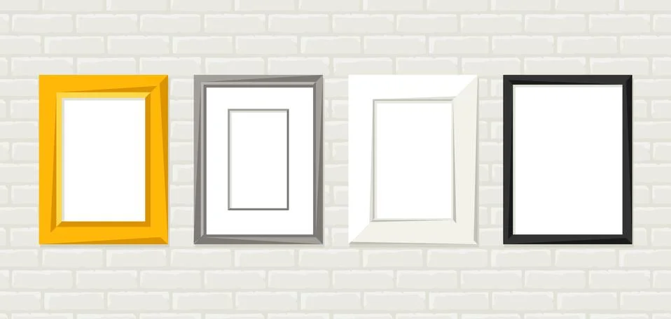 Set of various frames for pictures and photos on wall イラスト素材