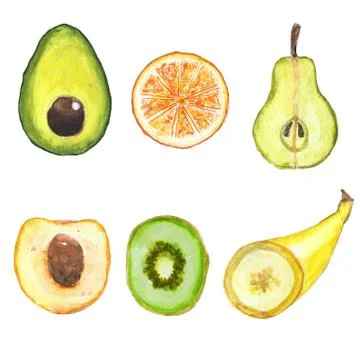 Set of a various fruit Stock-Illustration