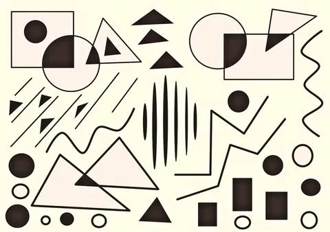 Set of various geometric shapes and figures Stock Illustration