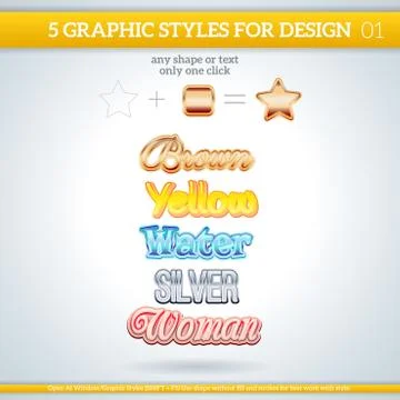 Set of various graphic styles for design. Stock Illustration