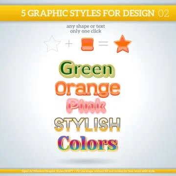 Set of various graphic styles for design. Stock Illustration