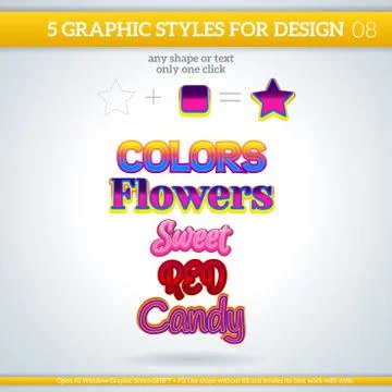 Set of various graphic styles for design. Stock Illustration