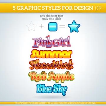 Set of various graphic styles for design. Stock Illustration