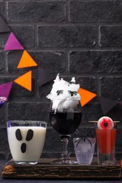 Set of various Halloween drinks Stock Photos