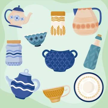 Set various kitchenware Stock Illustration
