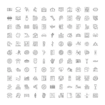 Set of various line icons representing lifestyle and general concepts イラスト素材