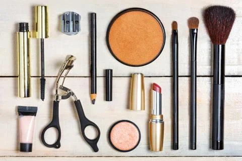 Set of various make up pieces. 스톡 사진