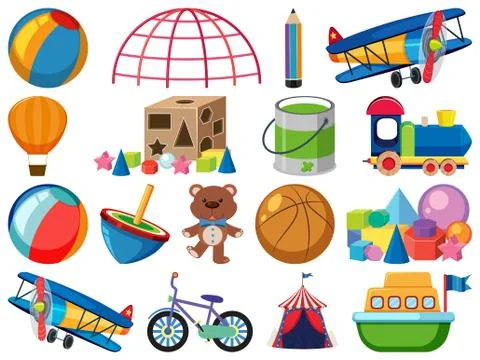 Set of various objects cartoon Ilustração Stock