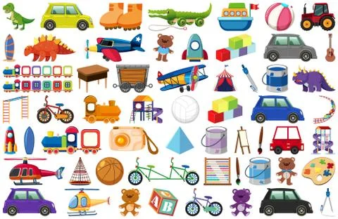 Set of various objects cartoon Ilustração Stock