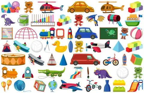 Set of various objects cartoon Ilustração Stock