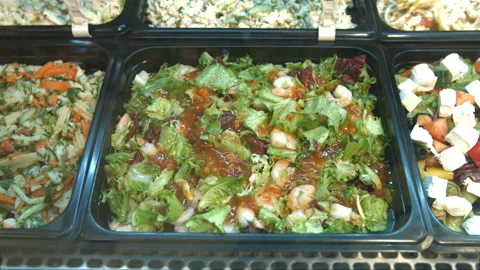 Set of various salads. Stock Footage 100714262