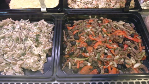 Set of various salads. Stock Footage 100714735