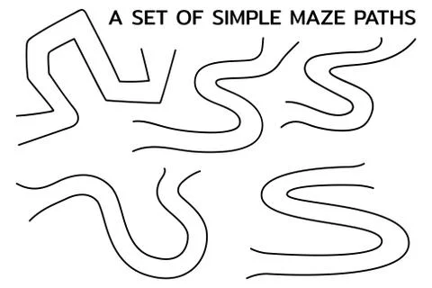 Set of various simple mazes. Templates for children puzzles and education games Stock-Illustration