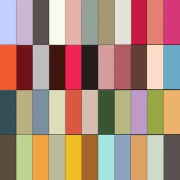 Set of various solid color rectangular swatches in a grid Stock Illustration