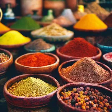 Set of various spices Stock Illustration