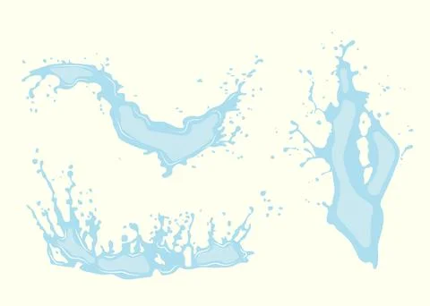 Set of various splashes of water or oil splashes Stock Illustration
