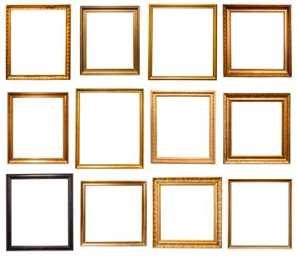 Set of various square pictute frames cutout Stockfoto's